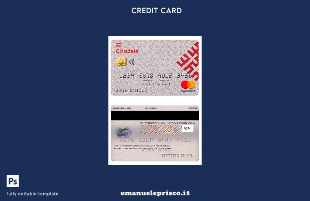 modello di mastercard bancario Lettonia Citadele in stile verificato
